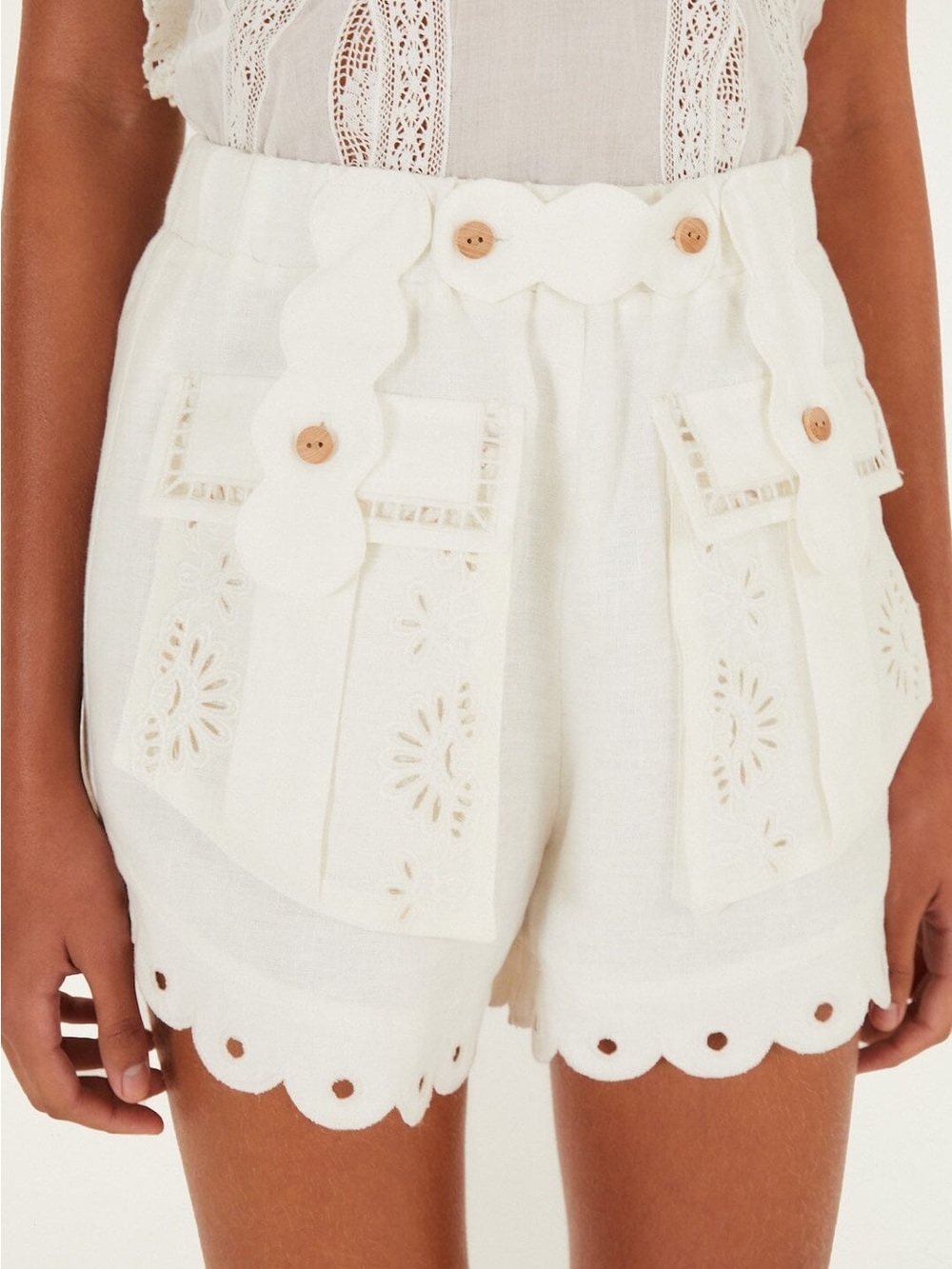 FARM RIO Off-White Artisanal Short - Picture 2 of 4